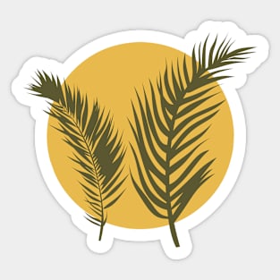 Tropical Leaves Silhouette Sticker